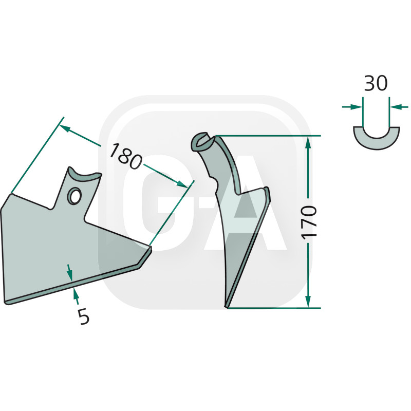 Soc Large Ép. 5 - pour Dents 45 X 12 référence fournisseur 1801.10.133